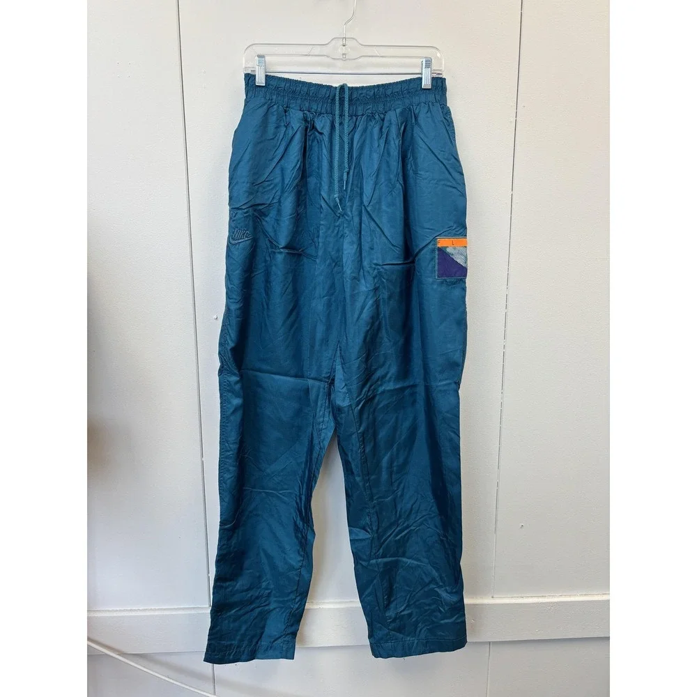 Vintage Nike Pants Mens Large Teal Flight Nylon Track Windbreaker Warm Up 90s